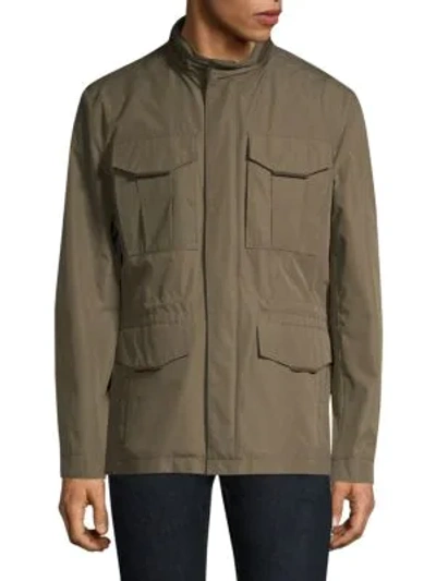 Shop Corneliani Field Jacket In Army Green