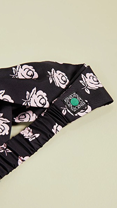 Shop Kenzo Roses Turban Headband In Black