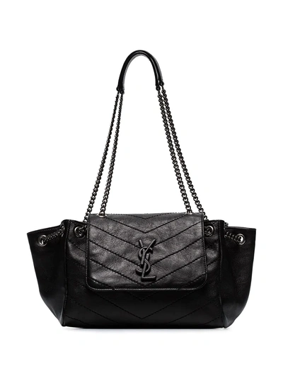 Shop Saint Laurent Black Nolita Small Leather Shoulder Bag