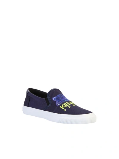 Shop Kenzo Embroidered Espadrilles In Blue