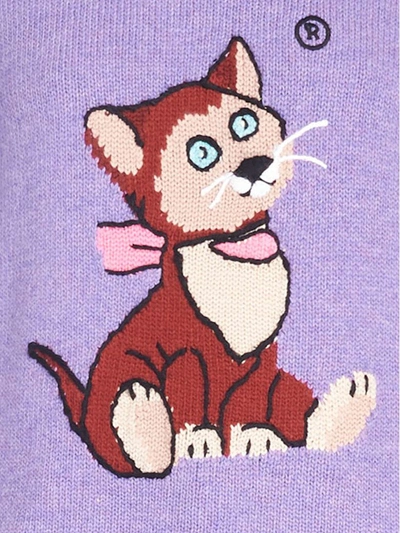 Shop Miu Miu Alice In Wonderland Cat Sweater In Purple