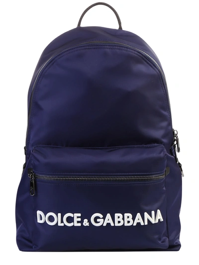 Shop Dolce & Gabbana Branded Backpack In Blue