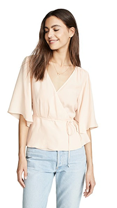 Shop 7 For All Mankind Wrap Front Top In Pink Sunrise