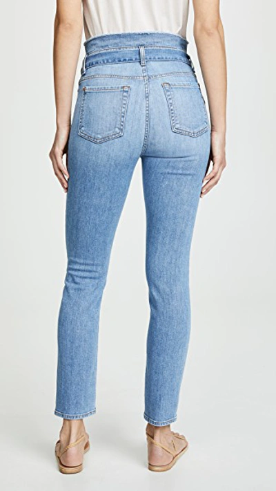 Shop 7 For All Mankind Paperbag Jeans In Bright Blue Jay