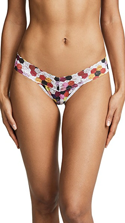 Shop Hanky Panky Honeycomb Low Rise Thong In White Multi