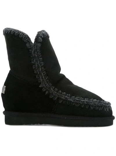 Shop Mou Eskimo Inner Wedge Boots - Black