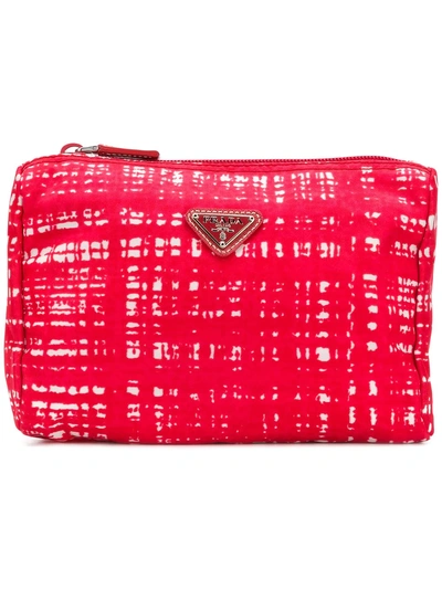 Shop Prada Nylon Make-up Bag - Red