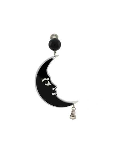 Shop Miu Miu Clip-on Moon Earring - Black