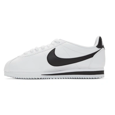 Shop Nike White Classic Cortez Sneakers In 101 Wht/blk