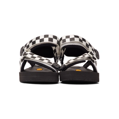 Shop Suicoke Black And White Depa-v2chk Sandals In Black/white