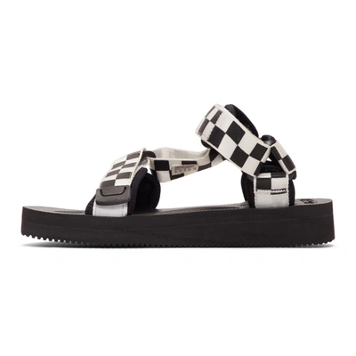 Shop Suicoke Black And White Depa-v2chk Sandals In Black/white