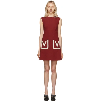 Shop Valentino Red Double Pocket A-line Dress In Mb3 Red