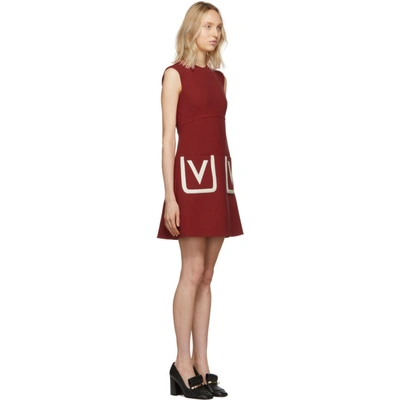 Shop Valentino Red Double Pocket A-line Dress In Mb3 Red