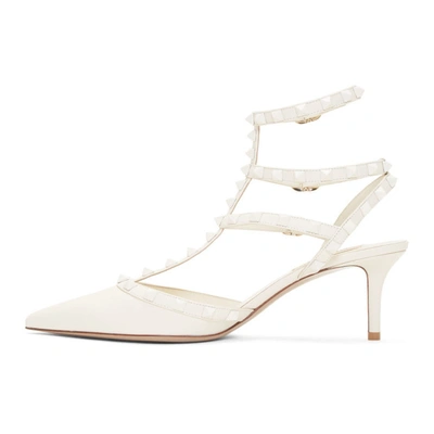 Shop Valentino Off-white  Garavani Rockstud Pump Heels In A03 Ivory