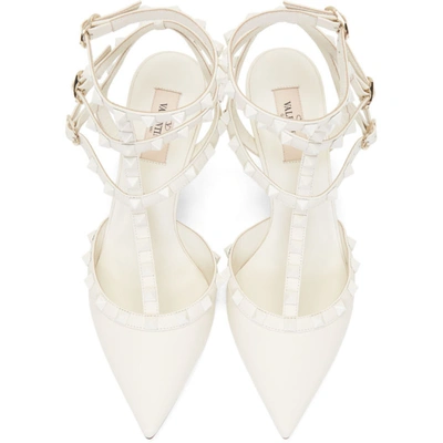 Shop Valentino Off-white  Garavani Rockstud Pump Heels In A03 Ivory