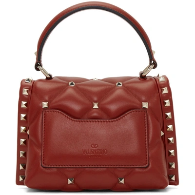 Shop Valentino Red  Garavani Mini Candystud Flap Bag In 0ro Red