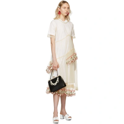 Shop Simone Rocha White Embroidered Tulle Dress In White/n/pea