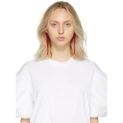 Shop Simone Rocha Red Long Drop Earrings