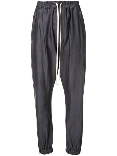 Shop Rick Owens Drop Crotch Drawstring Trousers In Grey