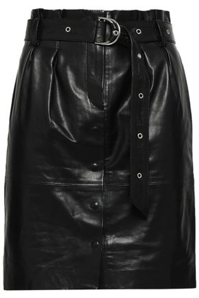 Shop Iro Anblum Belted Leather Mini Skirt In Black