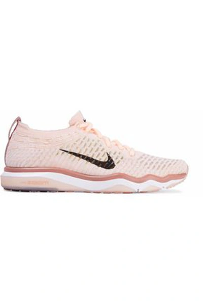Shop Nike Woman Air Zoom Fearless Flyknit Mesh Sneakers Pastel Pink