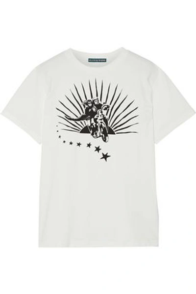 Shop Alexa Chung Alexachung Woman Printed Cotton-jersey T-shirt Ivory