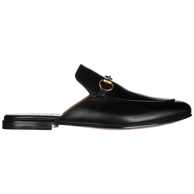 Shop Gucci Men's Genuine Leather Slippers Sandals  Slipper In Black