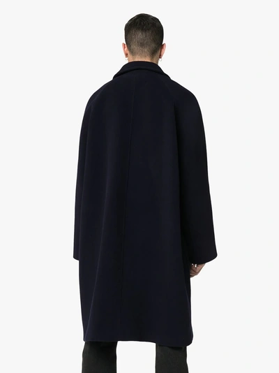 Shop Balenciaga Mid-length Wool Opera Coat In Blue