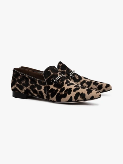 Shop Newbark Julia Leopard Print Loafers In Multicoloured