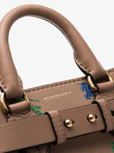 Shop Burberry The Mini Equestrian Knight Leather Belt Bag In A1381 Light Camel