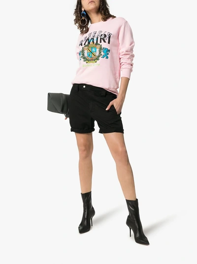 Shop Amiri Beverly Hills Cotton Sweatshirt In Powder Pink