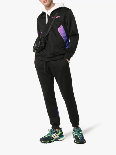 violinista vencimiento Hacer un nombre Adidas Originals Adidas Degrade High Neck Contrast Panel Track Jacket In  Black | ModeSens