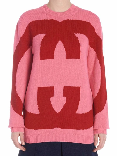 Shop Gucci Gg Knit Sweater In Pink