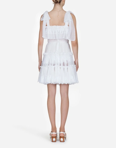 Shop Dolce & Gabbana Dress In Chiffon In White