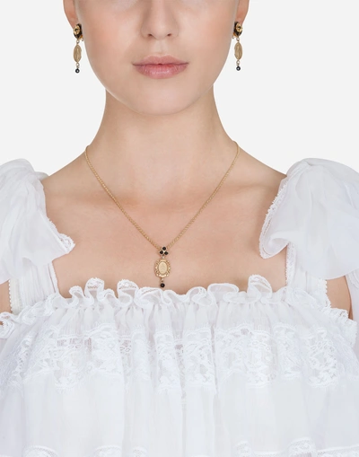 Shop Dolce & Gabbana Dress In Chiffon In White