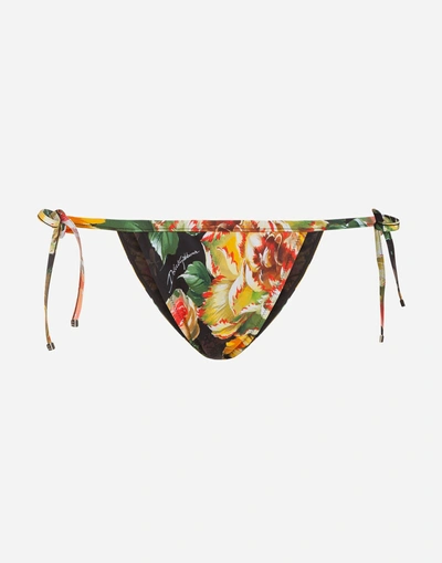 Shop Dolce & Gabbana Swimming Briefs In Floral Print