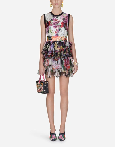 Shop Dolce & Gabbana Printed Silk Skirt In Floral Print