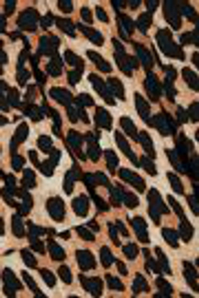 Shop Ganni Camberwell Leopard-print Linen And Cotton-blend Canvas Jacket In Animal Print