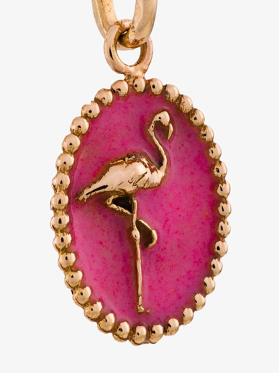 Shop Gigi Clozeau 18k Yellow Gold Flamingo Pendant In Pink