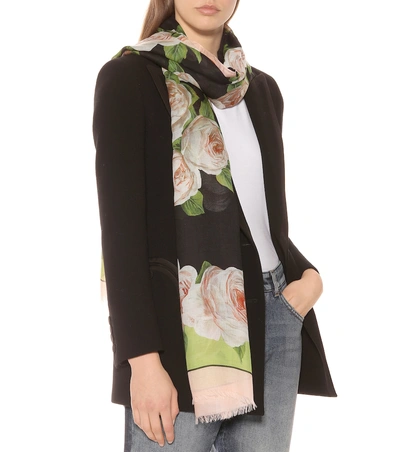 Shop Dolce & Gabbana Printed Modal And Cashmere Scarf In Multicoloured