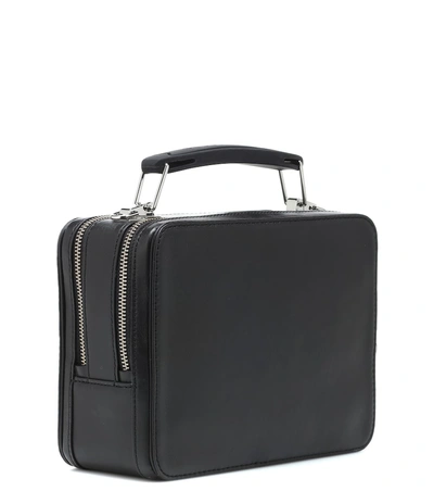 Shop Marc Jacobs The Box Leather Shoulder Bag In Black