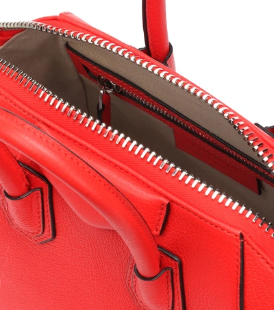 Shop Givenchy Antigona Mini Leather Tote In Red
