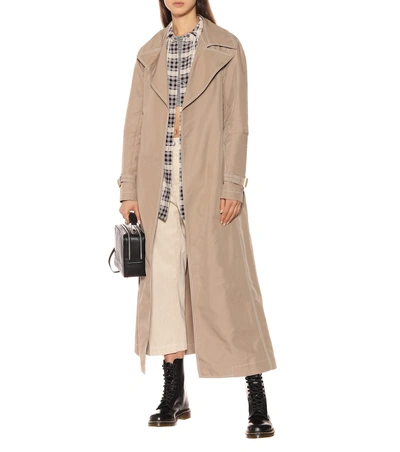 Shop Marc Jacobs Contrast Stitching Trench Coat In Beige