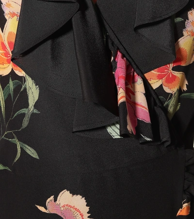Shop Etro Printed Silk Maxi Dress In Black