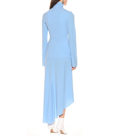 Shop Ellery Dumont Crêpe Turtleneck Dress In Blue