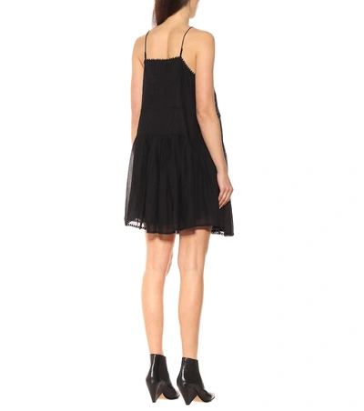 Shop Isabel Marant Étoile Amelie Embroidered Cotton Dress In Black