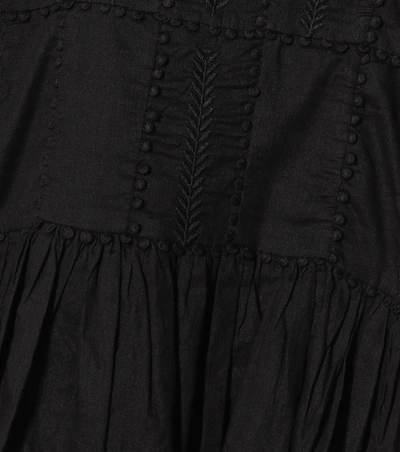Shop Isabel Marant Étoile Amelie Embroidered Cotton Dress In Black