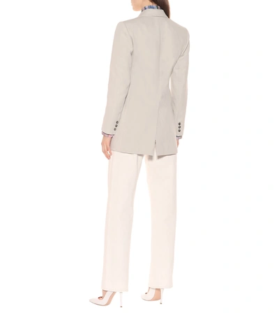 Shop Isabel Marant Kleigh Cotton And Linen Blazer In Grey