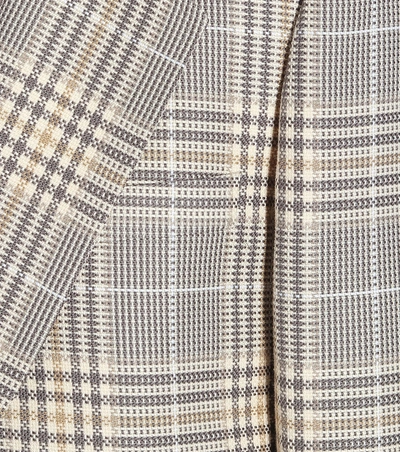 Shop Acne Studios Checked Cotton-blend Blazer In Grey