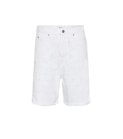 Shop Isabel Marant Étoile Liny Distressed Denim Shorts In White